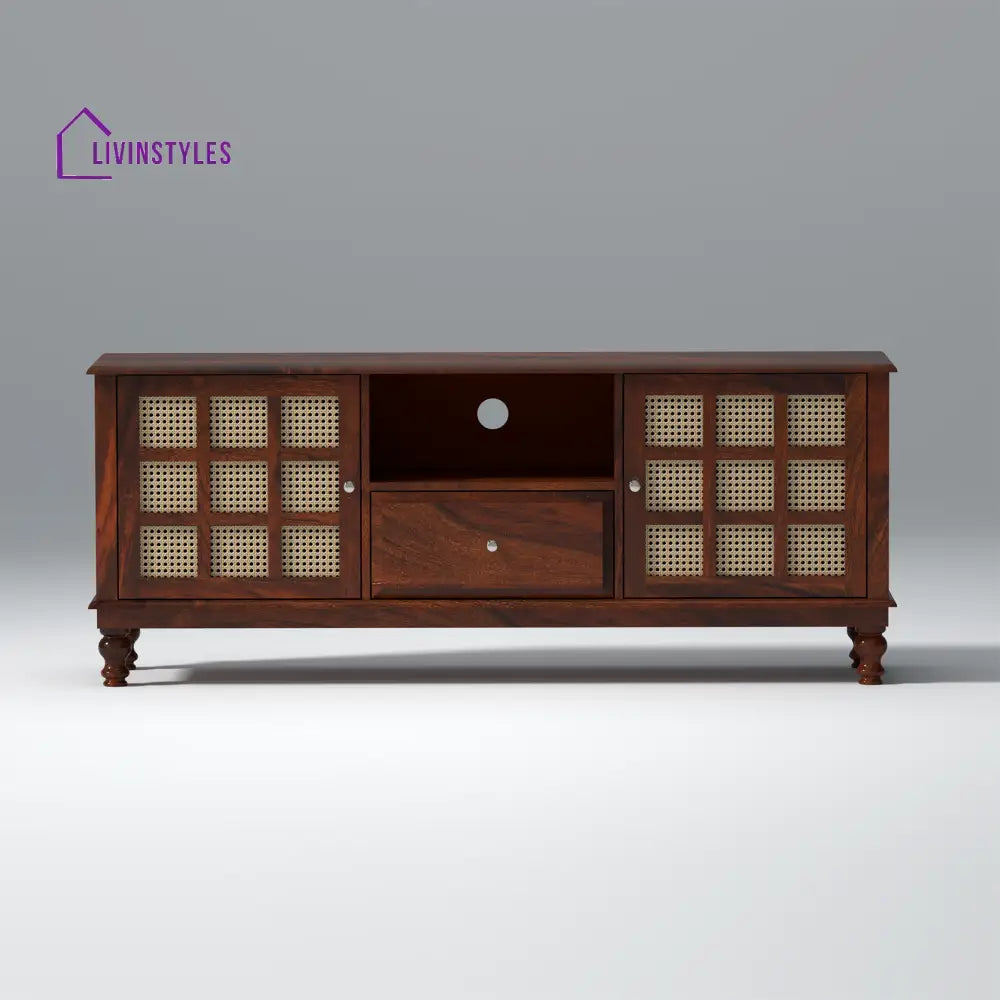 Nonna Sheesham Wood TV Unit in Dark Maharani Colour tv units