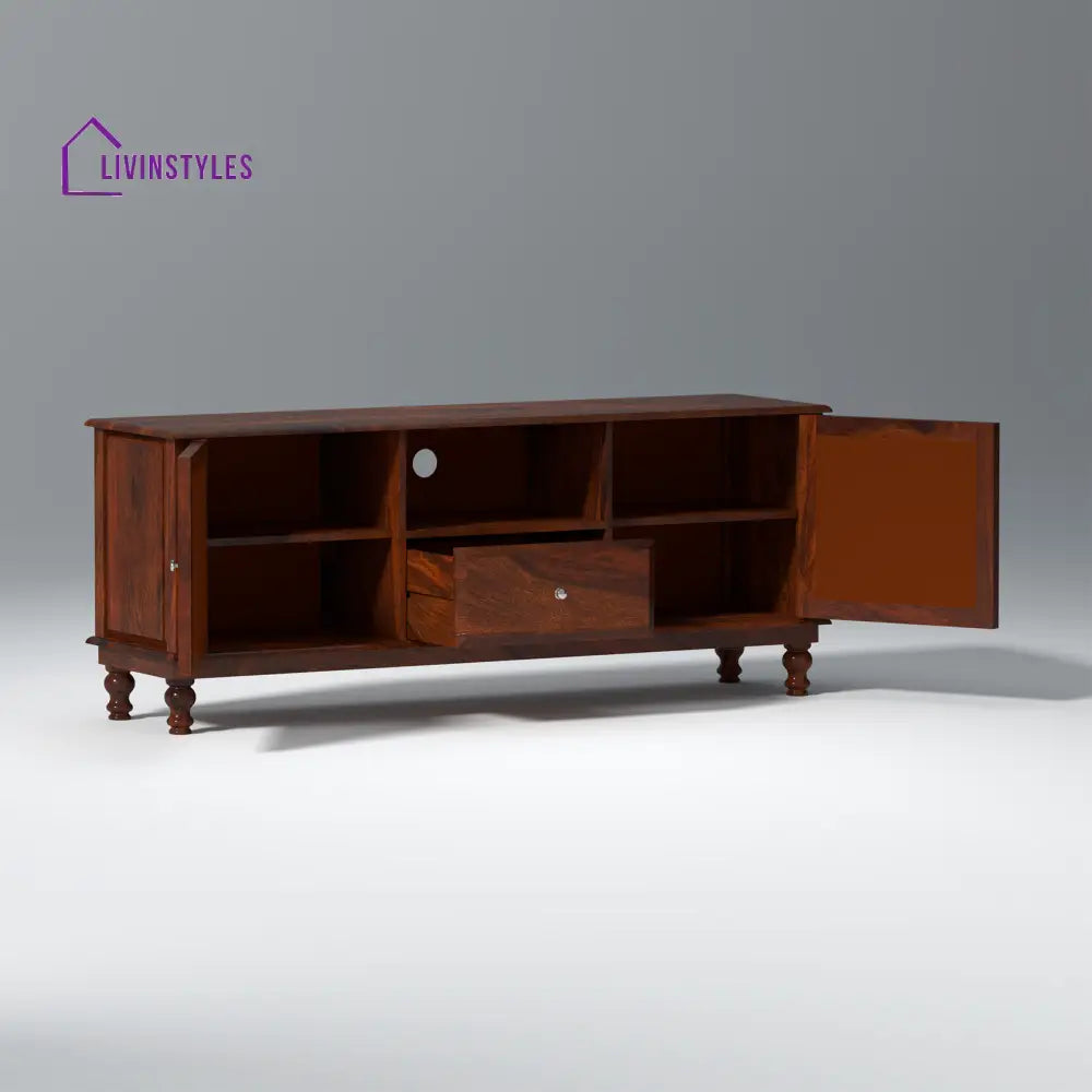 Nonna Sheesham Wood TV Unit in Dark Maharani Colour tv units