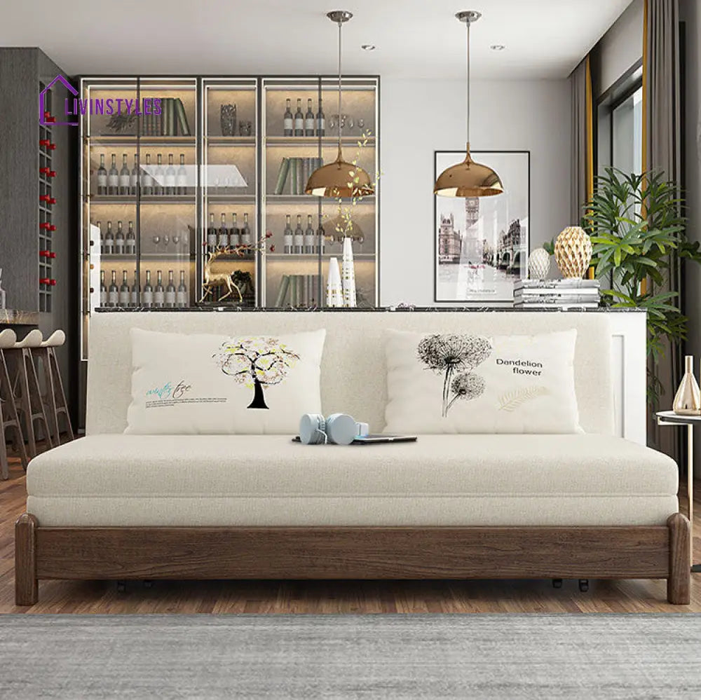 Solid Wood Frame Modern Convertible Sofa Bed With Underneath Storage SOFA BED