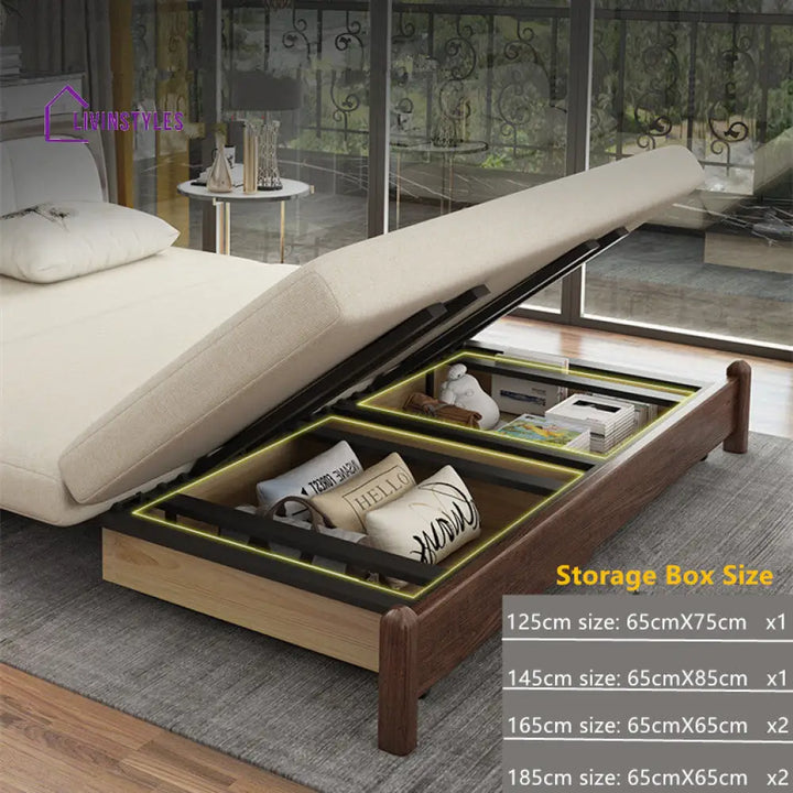 Solid Wood Frame Modern Convertible Sofa Bed With Underneath Storage SOFA BED