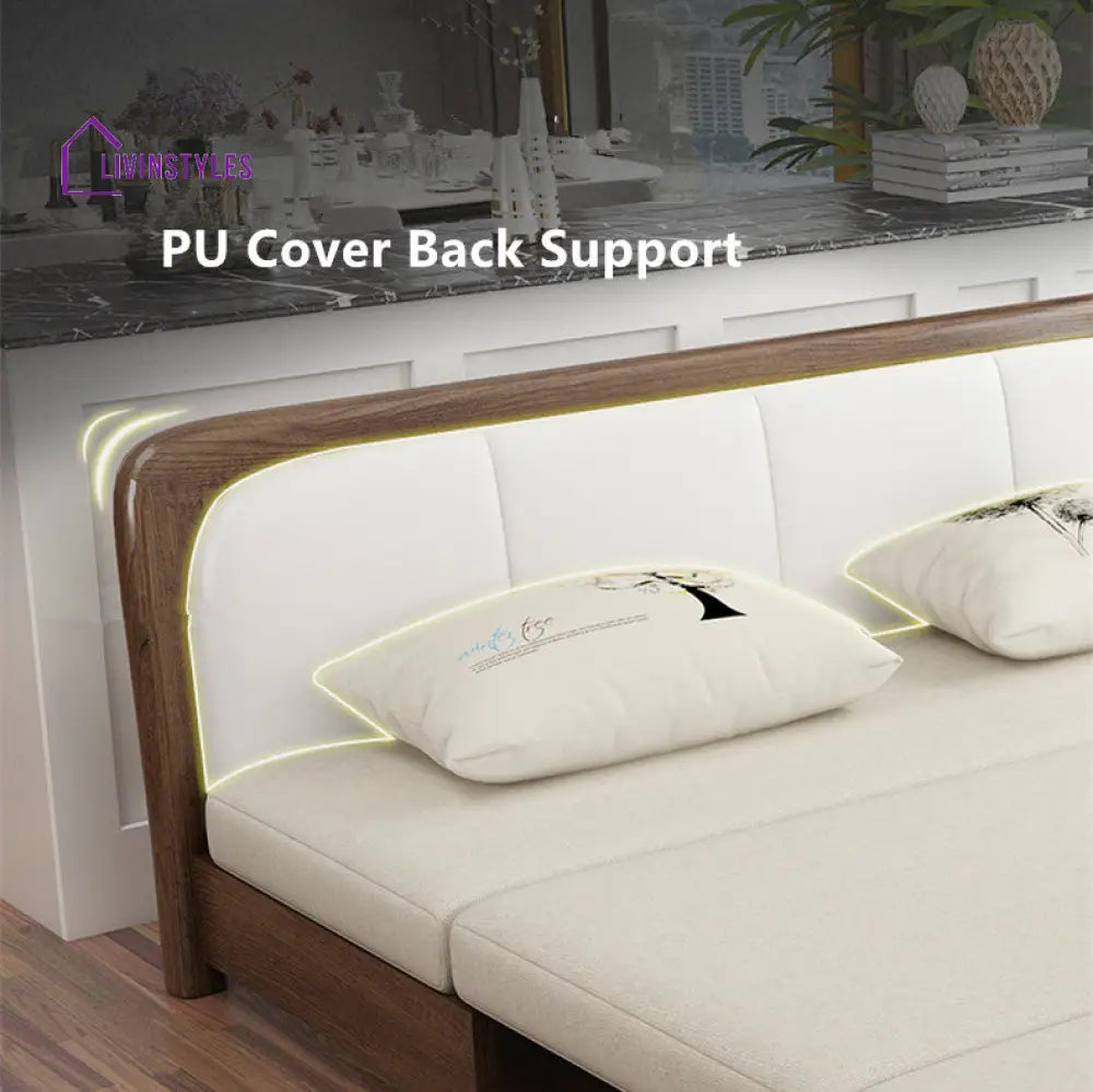 Solid Wood Frame Modern Convertible Sofa Bed With Underneath Storage SOFA BED