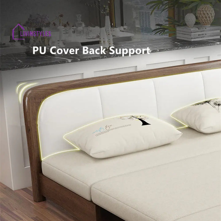 Solid Wood Frame Modern Convertible Sofa Bed With Underneath Storage SOFA BED