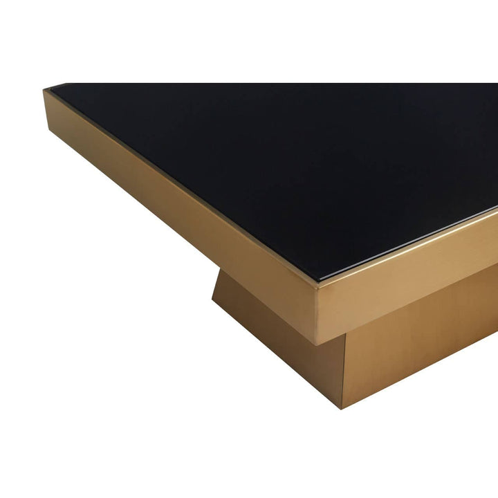 Neha Square Gold Finish Coffee Table Living