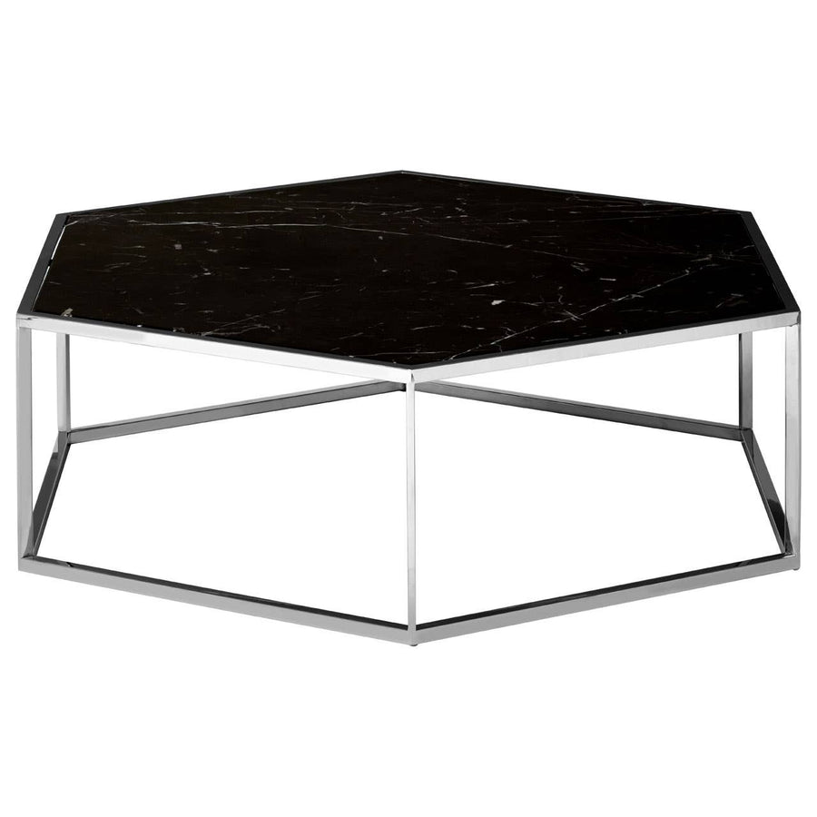 Nisha Silver Frame Hexagon Coffee Table Living