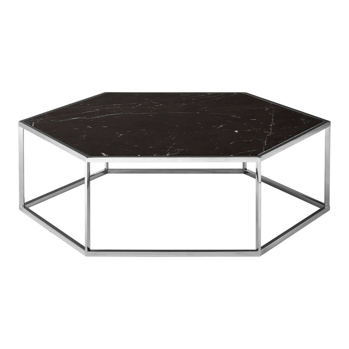 Nisha Silver Frame Hexagon Coffee Table Living