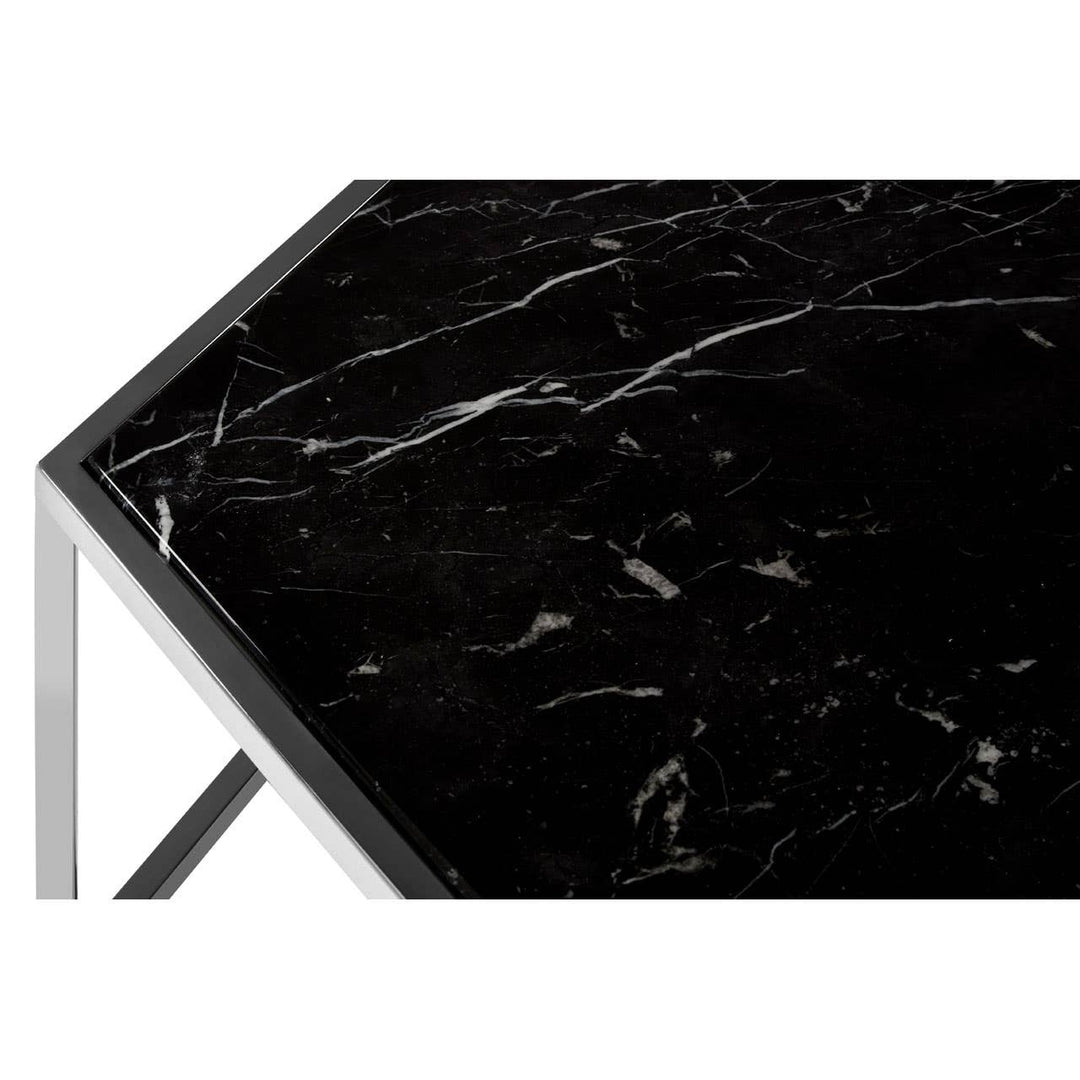 Nisha Silver Frame Hexagon Coffee Table Living