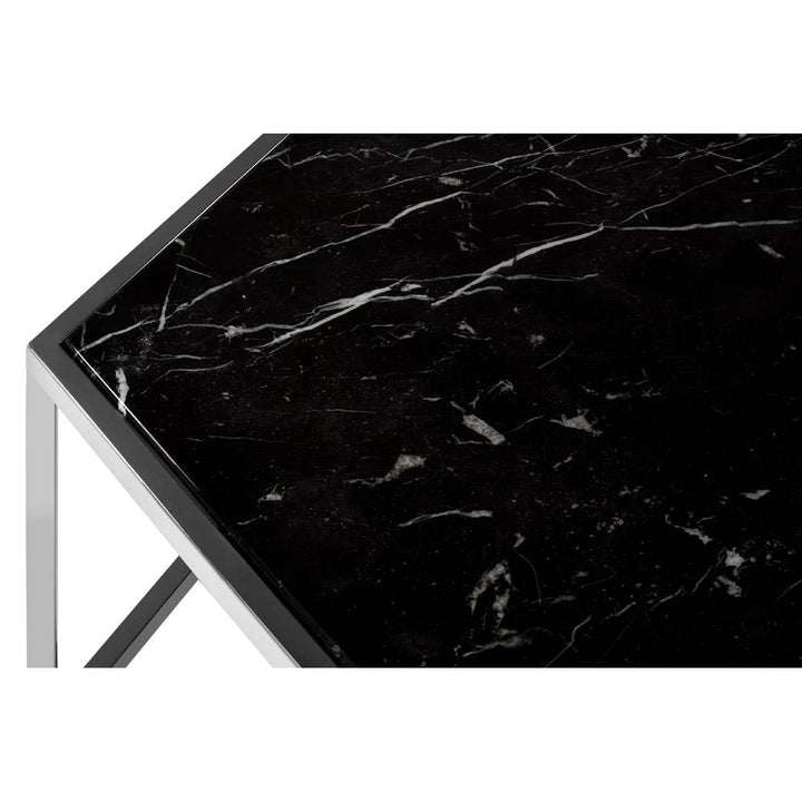 Nisha Silver Frame Hexagon Coffee Table Living