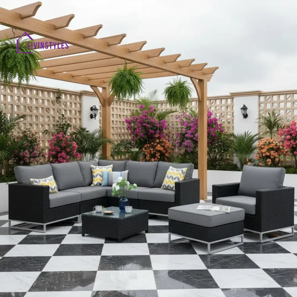 Norberta Outdoor Rattan Wicker 7-Seater Sofa Set - Sofa Set