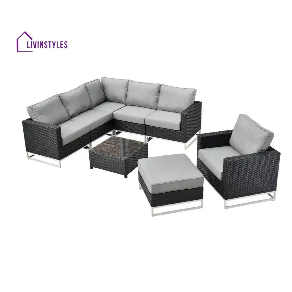 Norberta Outdoor Rattan Wicker 7-Seater Sofa Set - Sofa Set