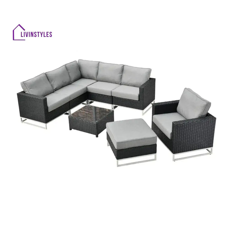 Norberta Outdoor Rattan Wicker 7-Seater Sofa Set - Sofa Set