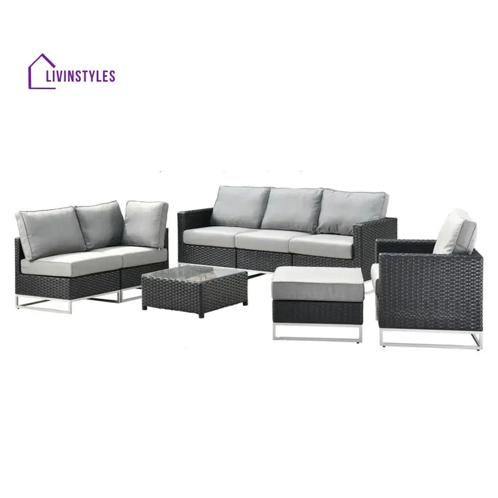 Norberta Outdoor Rattan Wicker 7-Seater Sofa Set - Sofa Set