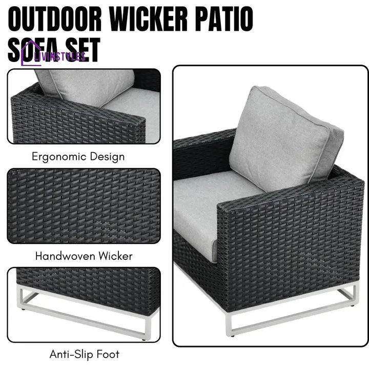 Norberta Outdoor Rattan Wicker 7-Seater Sofa Set - Sofa Set