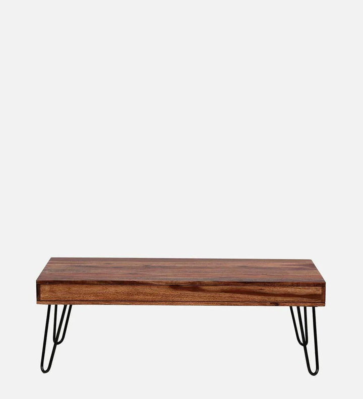 Gumina Sheesham Wood Coffee Table In Rustic Teak Finish