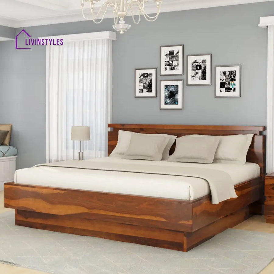 Akande Solid Sheesham Wood Bed Frame