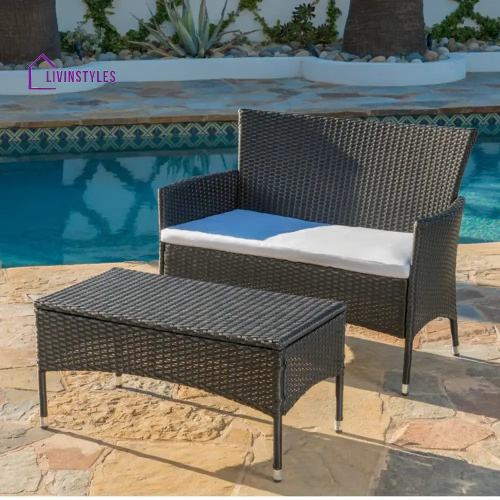 Nova 2-Piece Outdoor Rattan Wicker Loveseat Sofa - Sofa Set