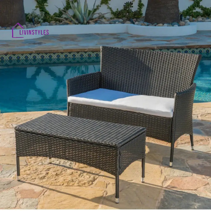 Nova 2-Piece Outdoor Rattan Wicker Loveseat Sofa - Sofa Set