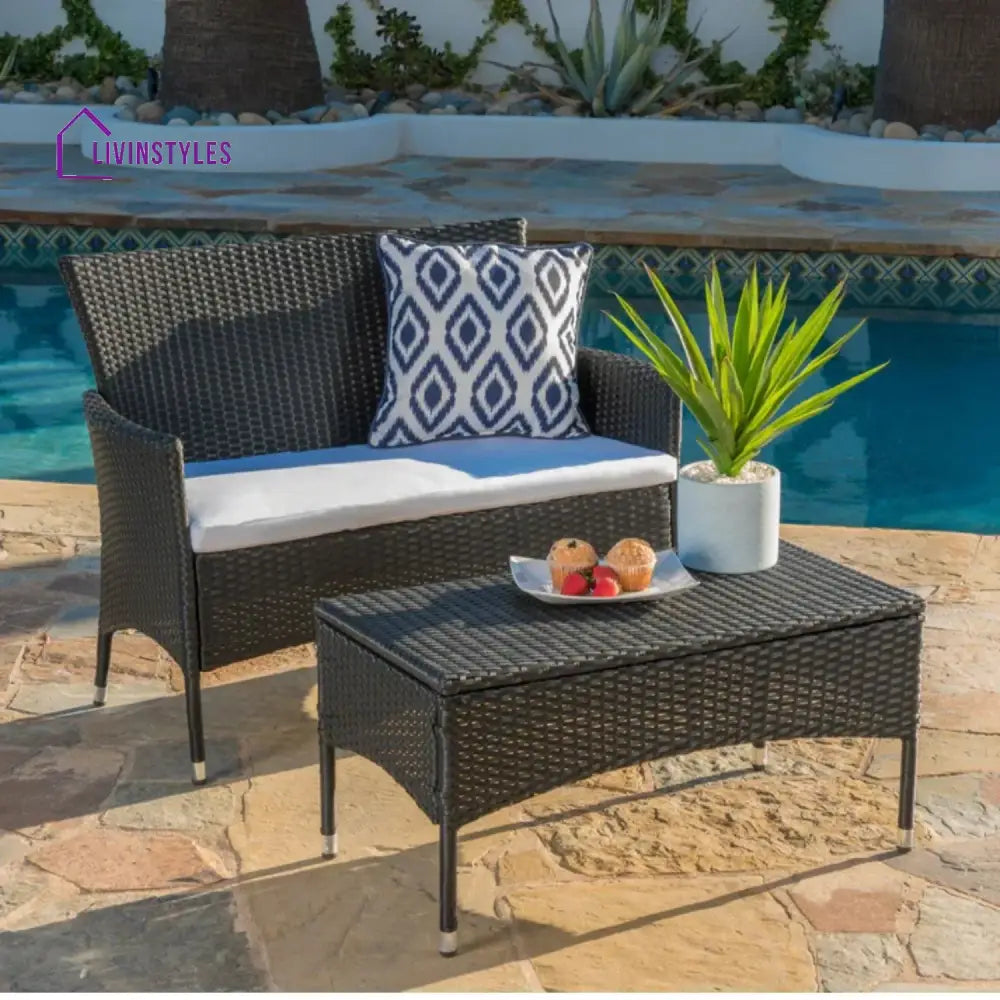 Nova 2-Piece Outdoor Rattan Wicker Loveseat Sofa - Sofa Set