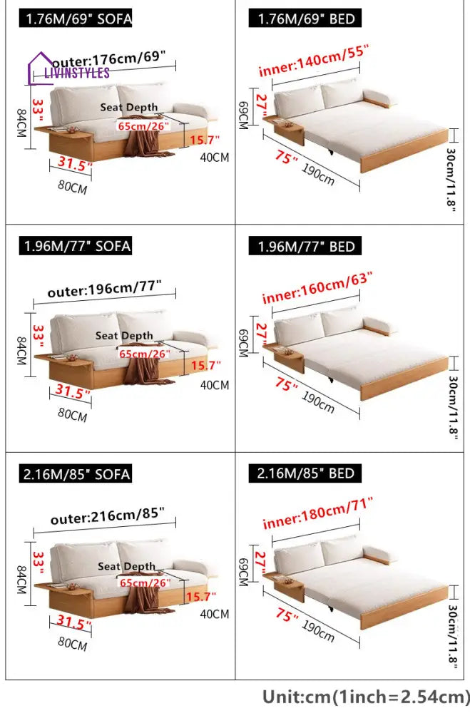 Japandi Teddy Plush Fabric Sofa Bed with Storage SOFA BED