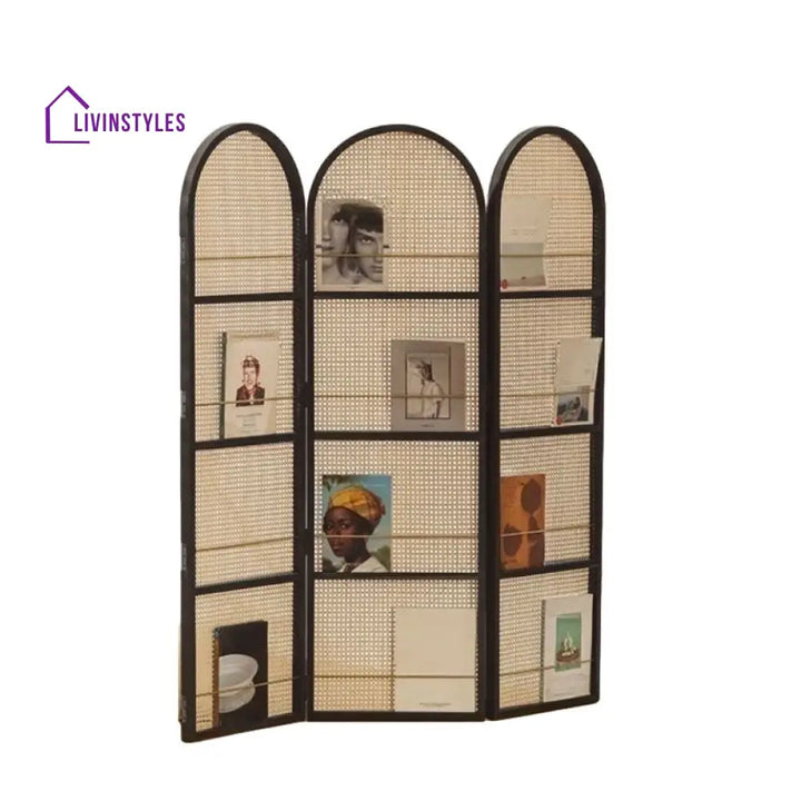 Nova Wooden and Cane Weaving Room Partition for Living Room