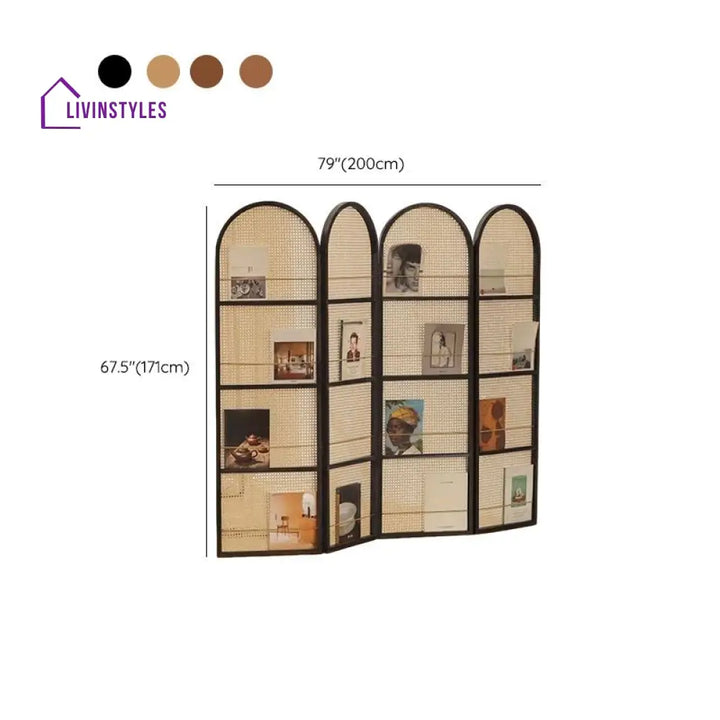 Nova Wooden and Cane Weaving Room Partition for Living Room