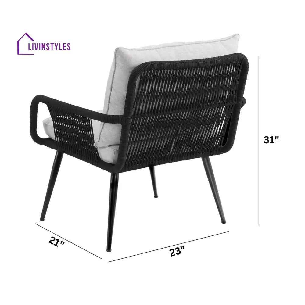 Novar Outdoor Patio Seating Set 4 Chairs and 1 Table Set Braided & Rope - Coffee Table Sets