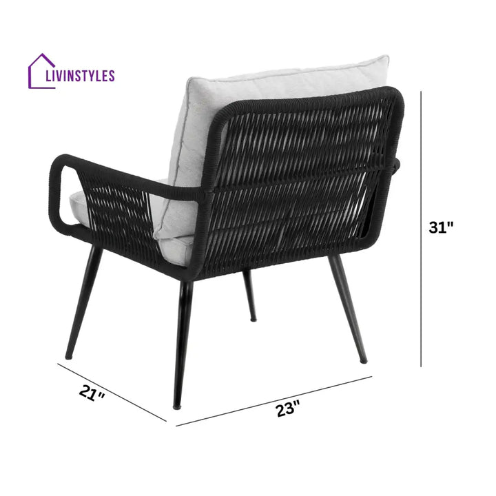 Novar Outdoor Patio Seating Set 4 Chairs and 1 Table Set Braided & Rope - Coffee Table Sets