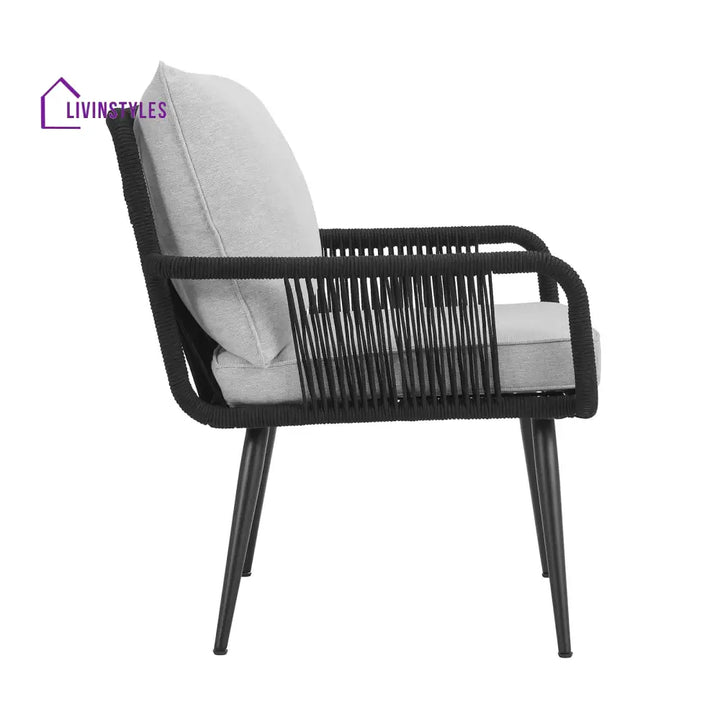 Novar Outdoor Patio Seating Set 4 Chairs and 1 Table Set Braided & Rope - Coffee Table Sets