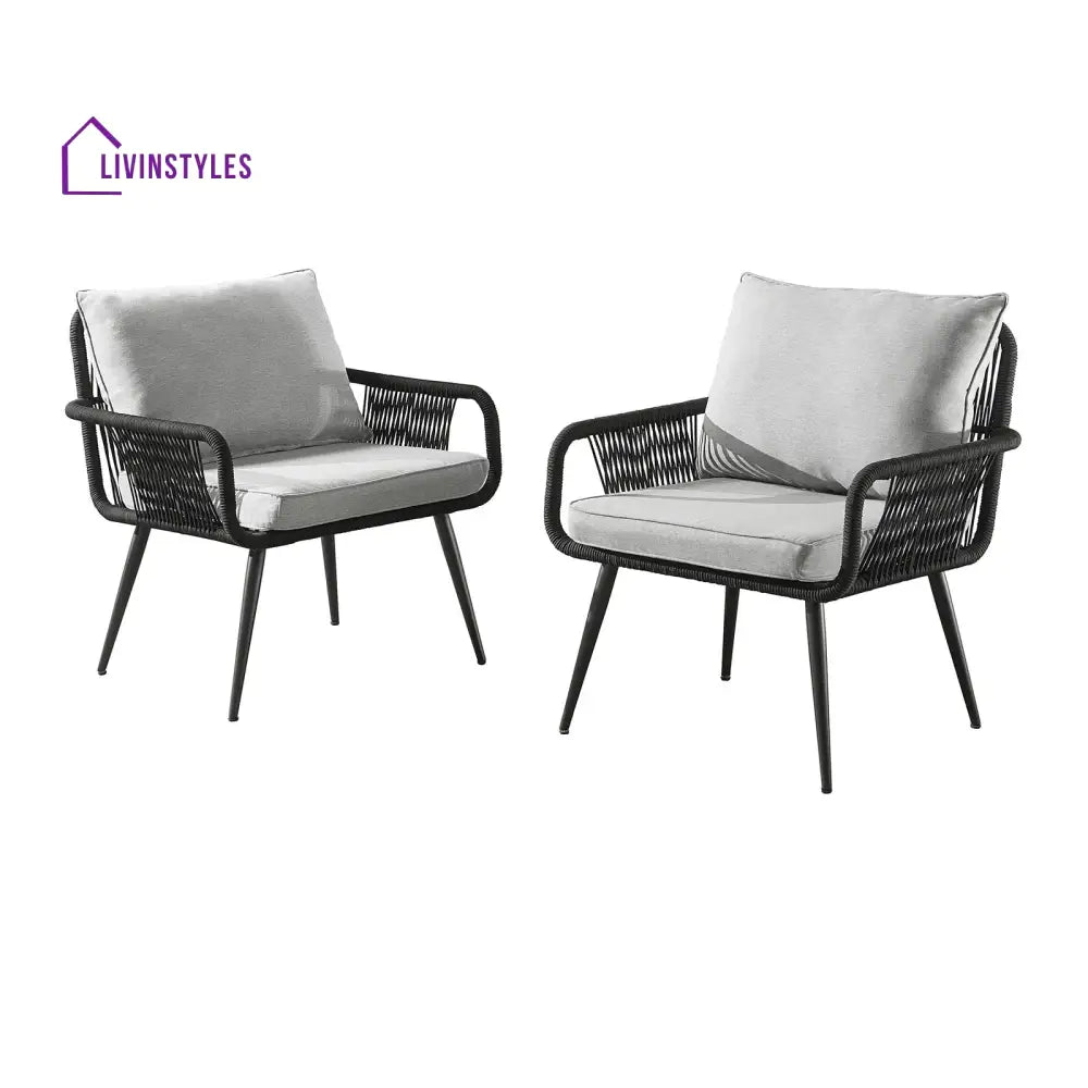 Novar Outdoor Patio Seating Set 4 Chairs and 1 Table Set Braided & Rope - Coffee Table Sets