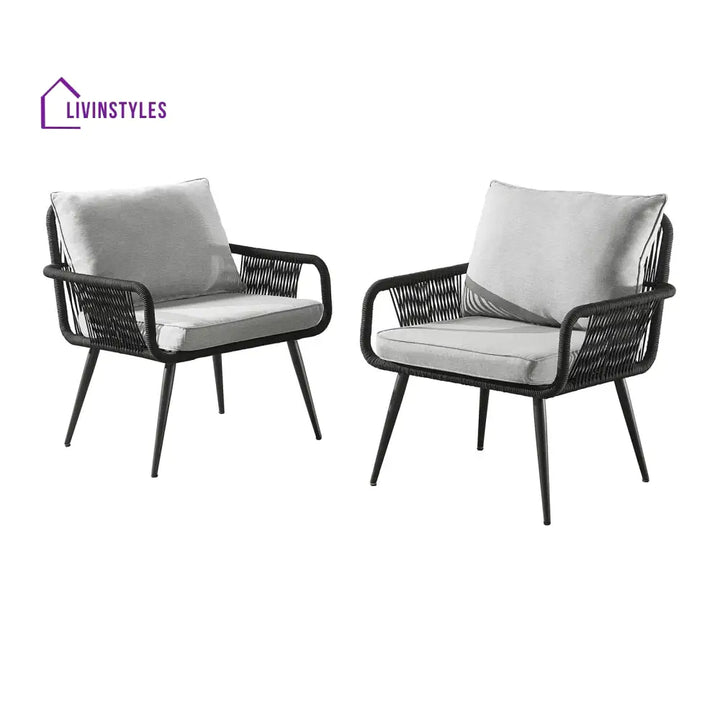Novar Outdoor Patio Seating Set 4 Chairs and 1 Table Set Braided & Rope - Coffee Table Sets