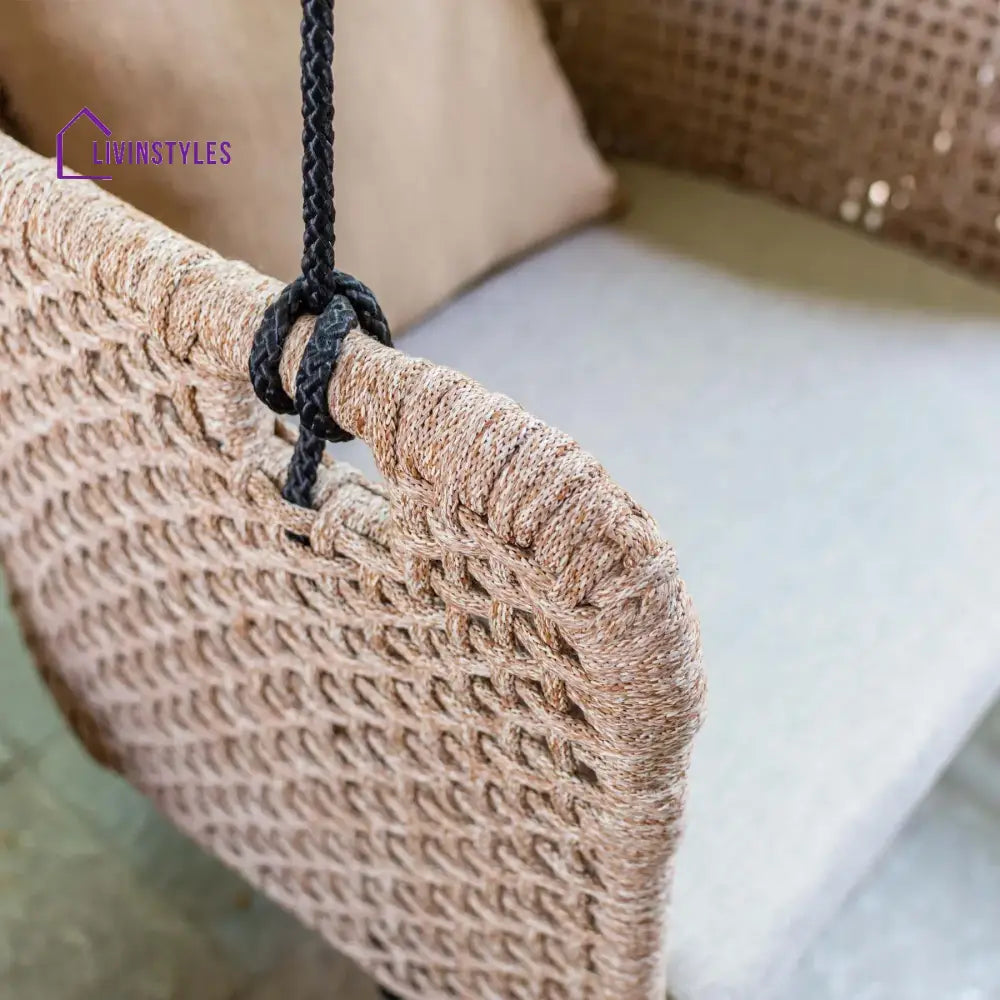 Novia Single Seater Hanging Swing Without Stand For Balcony Garden Swing (Honey) - Swings