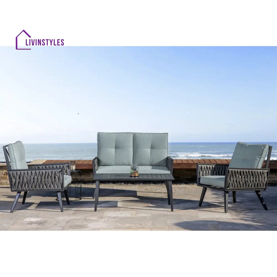 Noyer Outdoor Sofa Set 2 Seater 2 Single seater and 1 Center Table (grey) - Sofa Sets