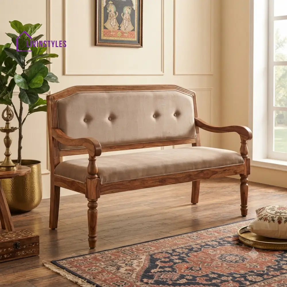Nuvo Wooden Bench for Living Room | Bedroom | Extra Seating
