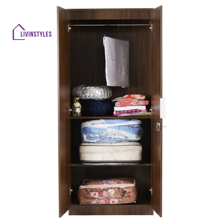 Arseny 2 Door Wardrobe (Classic Walnut) Home Furniture