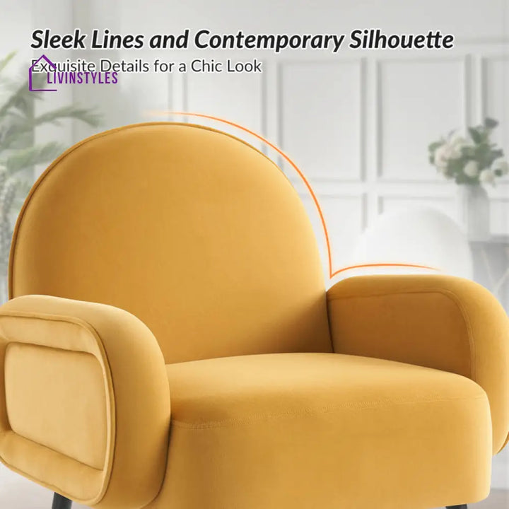 Nyra Metal and Fabric Arm Chair | Living Room Chair | Lounge Chair