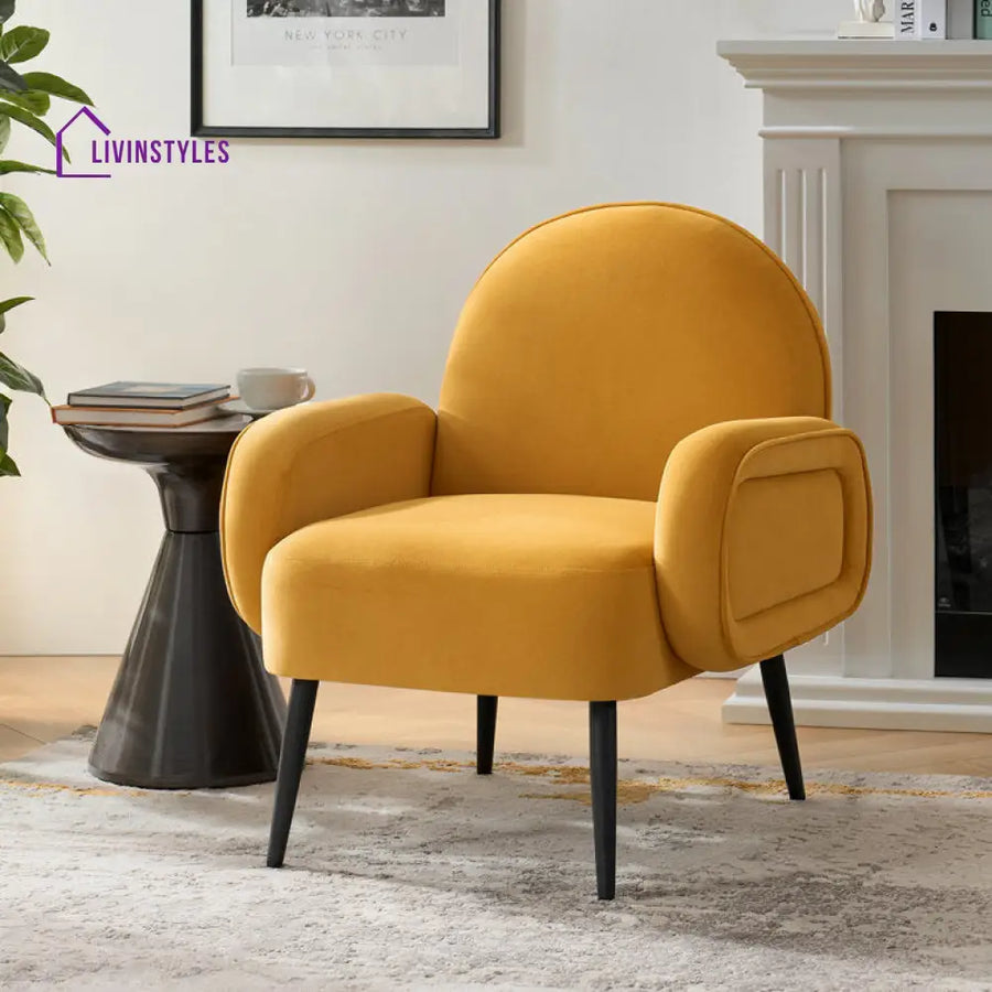 Nyra Metal and Fabric Arm Chair | Living Room Chair | Lounge Chair
