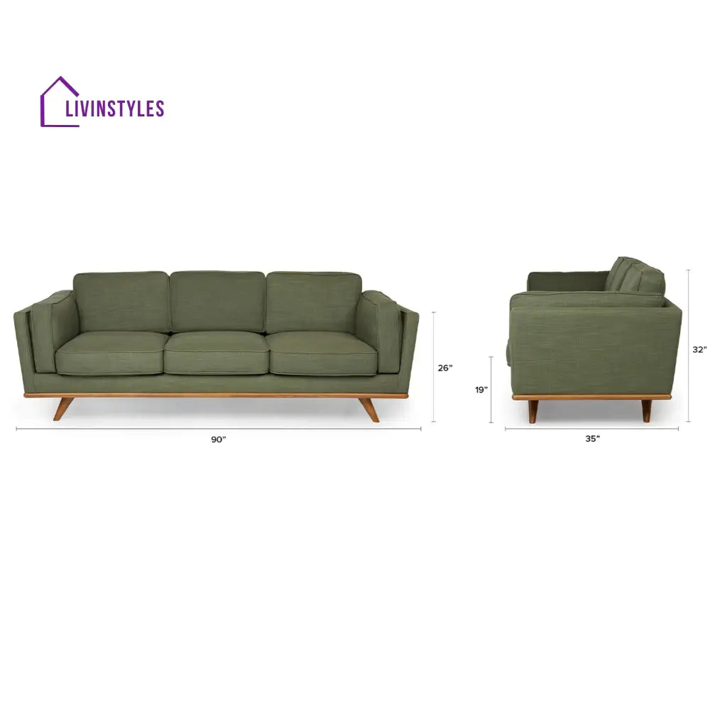 Nyra Solid Wood 3 Seater Sofa for Living Room