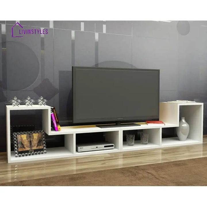 Oakley White Finish Tv Unit Stand for Living Room