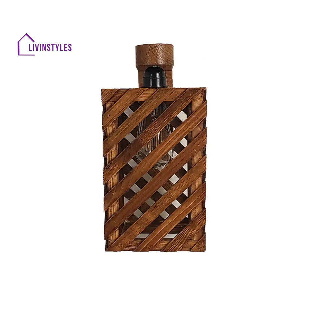 Oblique Brown Wooden Wall Light Lights