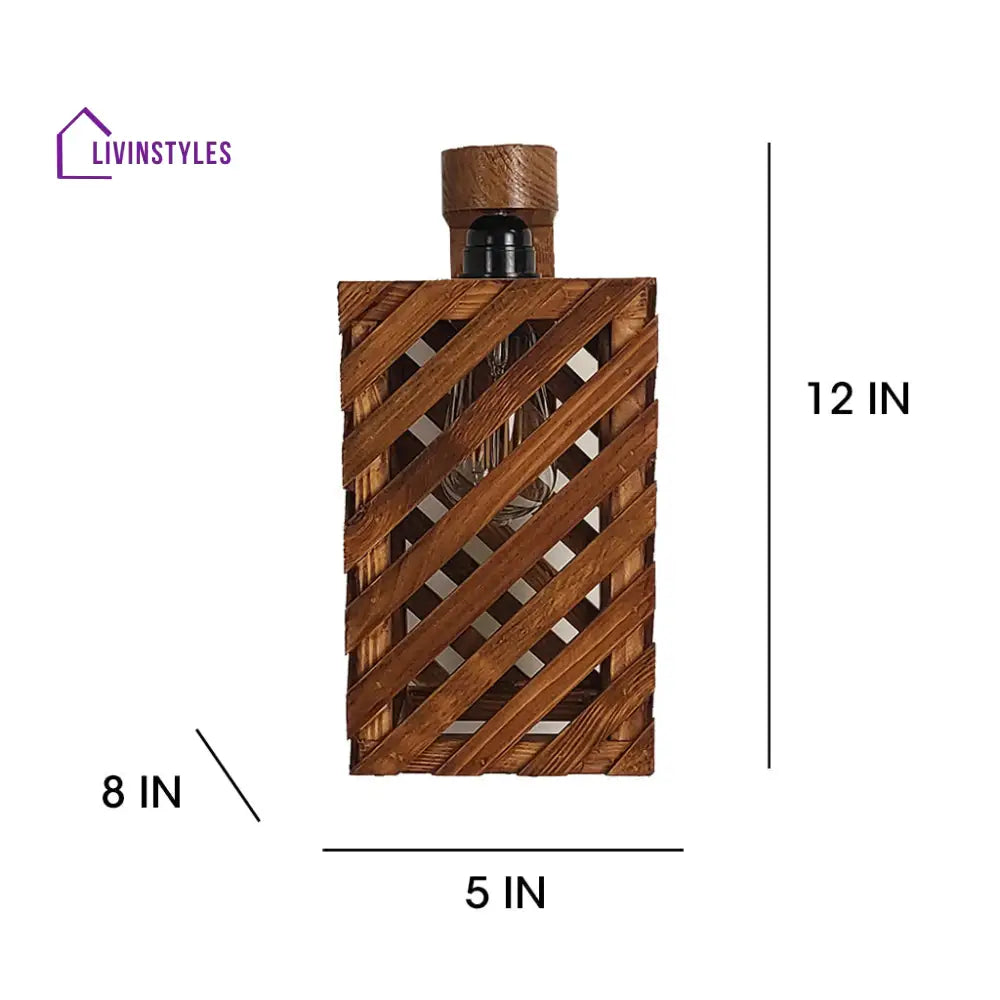 Oblique Brown Wooden Wall Light Lights
