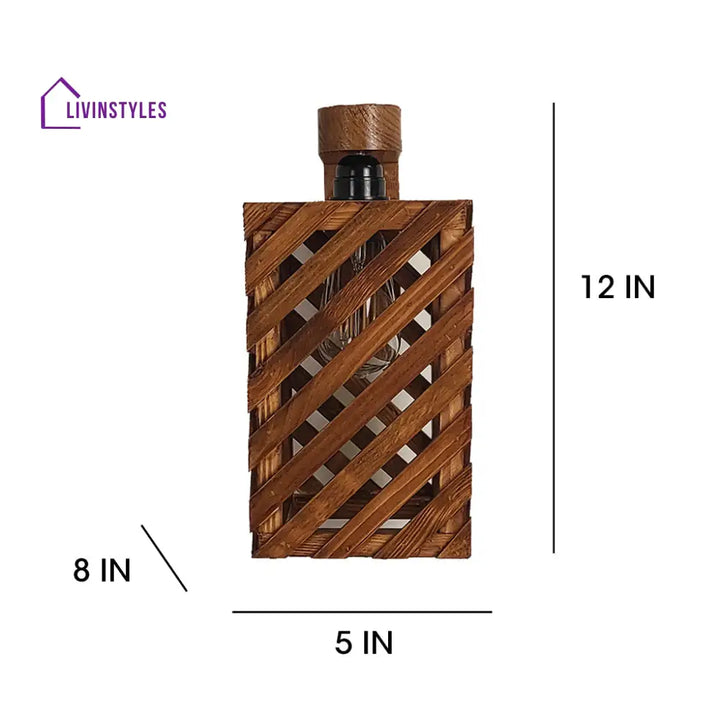 Oblique Brown Wooden Wall Light Lights