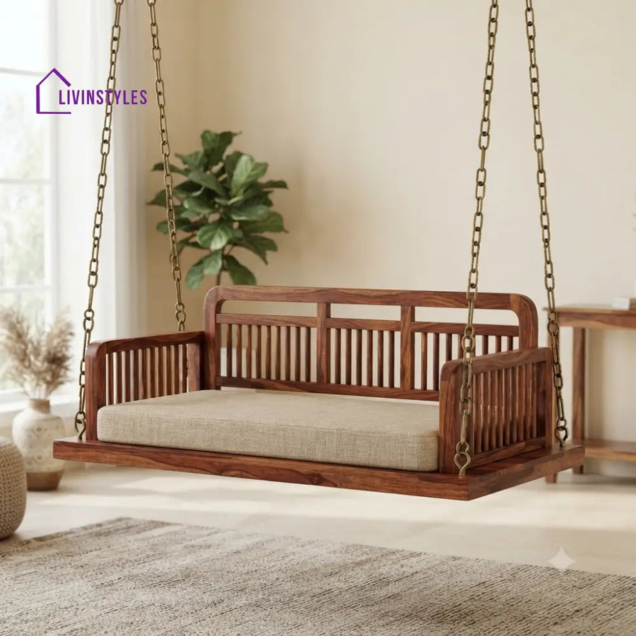 Océane 2 Seater Wooden Swing for Home | Wooden Jhula for home