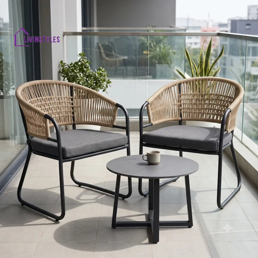 Oceane Outdoor Set 2 Chairs and 1 Table | Balcony Furniture Set