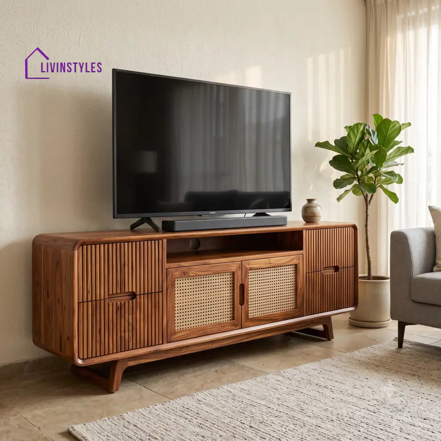 Oceane Solid Sheesham Wood Tv Unit for Living Room | Tv Cabinet | Tv Console Unit