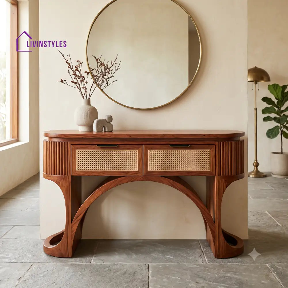 Octavien Premium Wooden Console Table for Living Room | Entryway Table