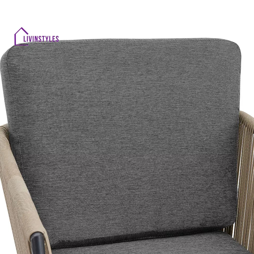 Odila Outdoor Patio Seating Set 2 Chairs and 1 Table Set (GREY + BROWN) Braided & Rope - Coffee Table Sets