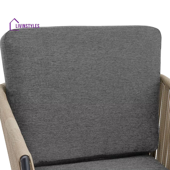 Odila Outdoor Patio Seating Set 2 Chairs and 1 Table Set (GREY + BROWN) Braided & Rope - Coffee Table Sets
