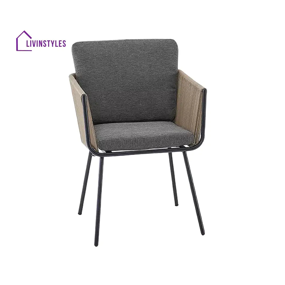 Odila Outdoor Patio Seating Set 2 Chairs and 1 Table Set (GREY + BROWN) Braided & Rope - Coffee Table Sets