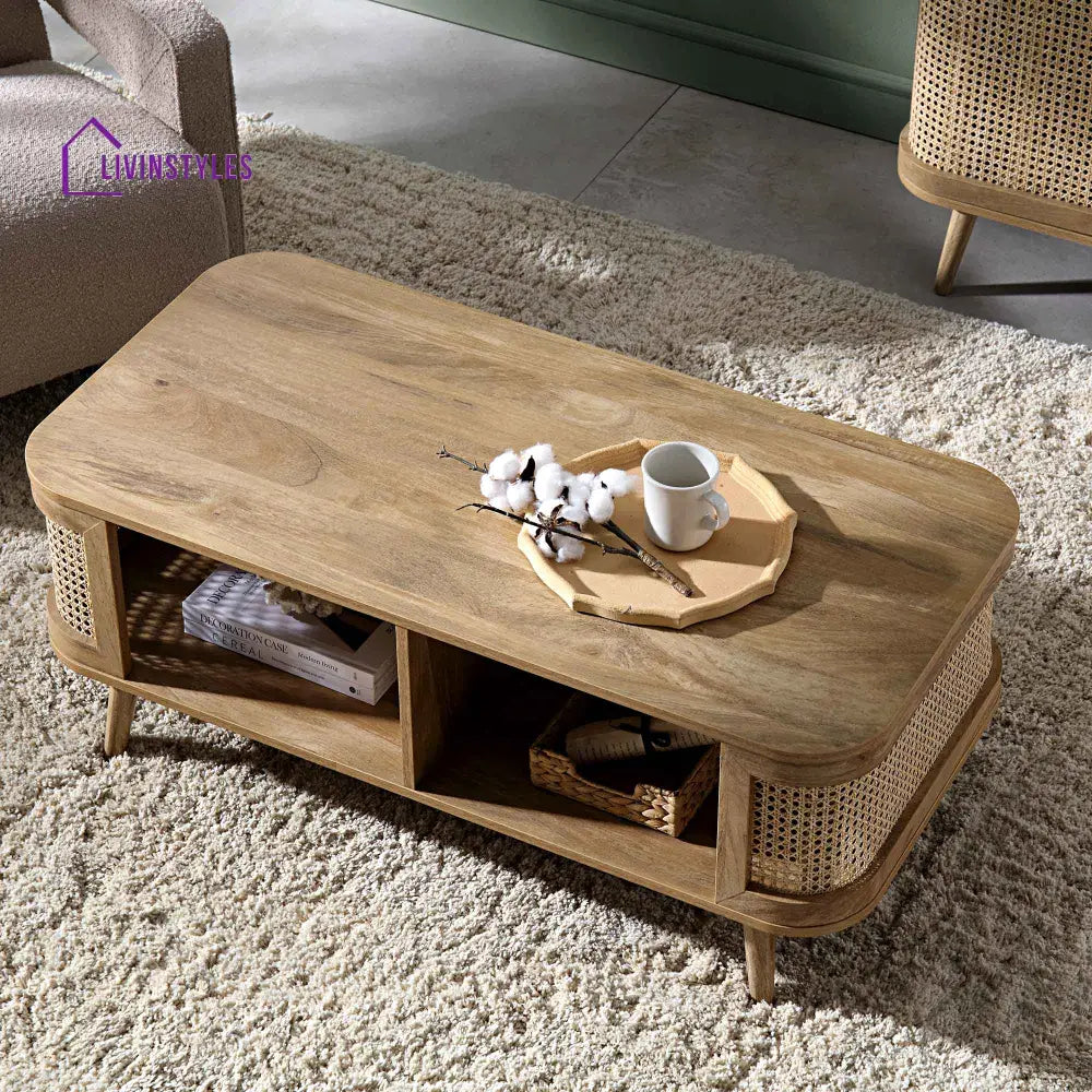 Izzy Curved Rattan Coffee Table Natural Coffee Table