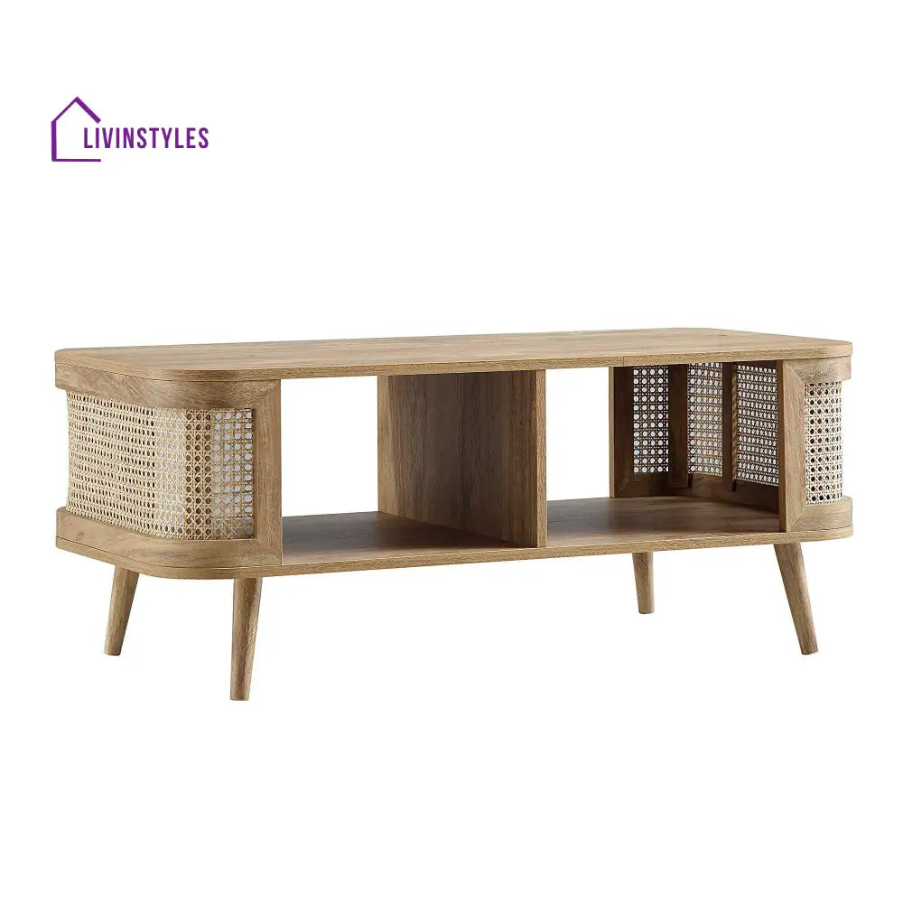 Izzy Curved Rattan Coffee Table Natural Coffee Table