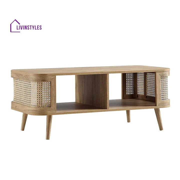 Izzy Curved Rattan Coffee Table Natural Coffee Table